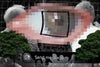 A heavily pixelated eye overlays a black-and-white image of two people on a bench. Green trees frame the scene, hinting at the creative talent of a graduate artist in the UK. At the bottom, a Send message icon invites you to explore more graduate artworks for sale by The Graduate Gallery